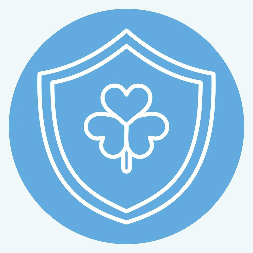 Icon Shield. related to Ireland symbol. blue eyes style. simple design editable. simple illustration vector