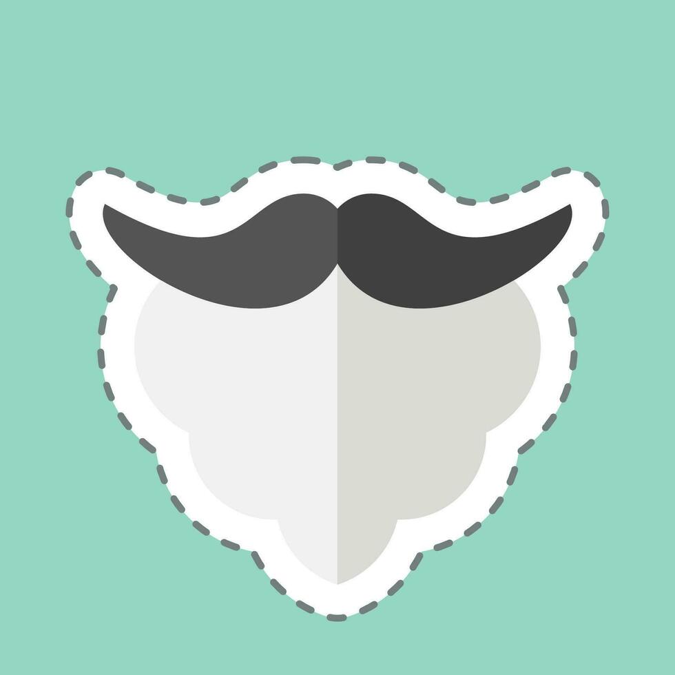 pegatina línea cortar barba. relacionado a Irlanda símbolo. sencillo diseño editable. sencillo ilustración vector