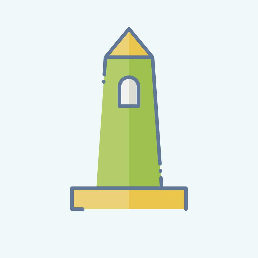 Icon Rish Round Tower. related to Ireland symbol. doodle style. simple design editable. simple illustration vector