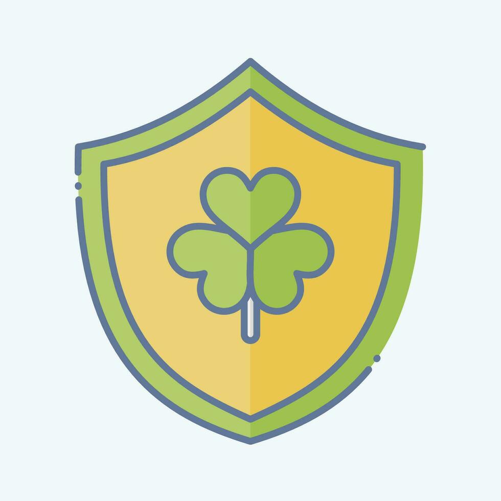 Icon Shield. related to Ireland symbol. doodle style. simple design editable. simple illustration vector