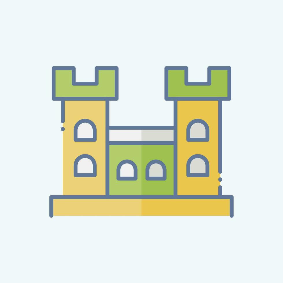 Icon Malahide Castle. related to Ireland symbol. doodle style. simple design editable. simple illustration vector