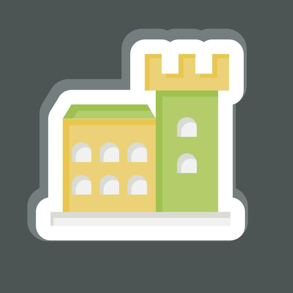 Sticker Dubun Castle. related to Ireland symbol. simple design editable. simple illustration vector