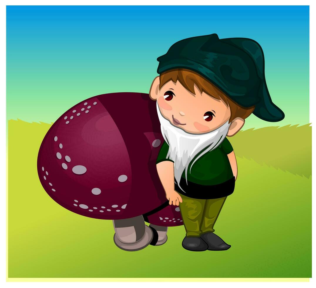 Isolated Gnome, illustration vector
