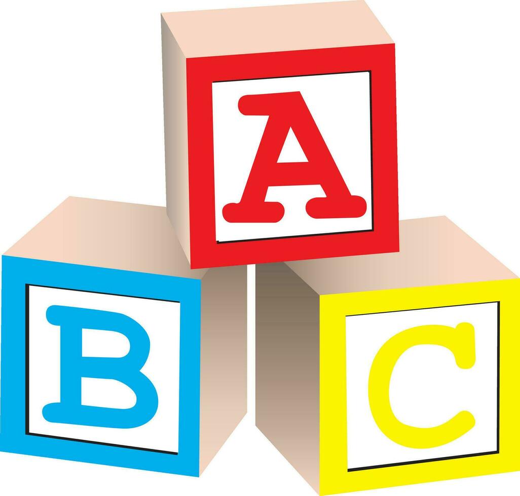 Isolated Alphabet Blocks vector