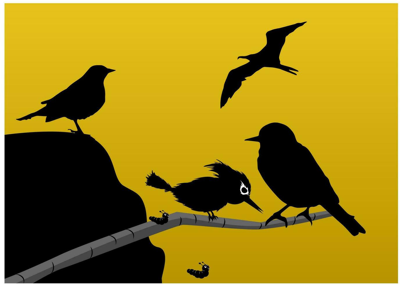 Black Birds, illustration vector