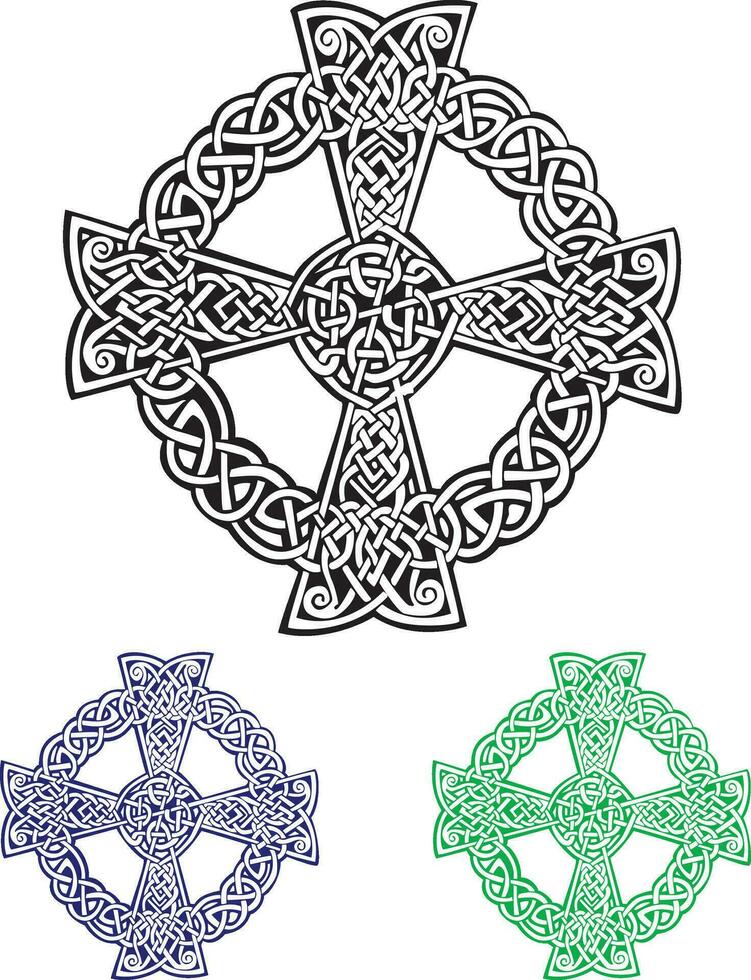 Isolated Celtic Crosses vector