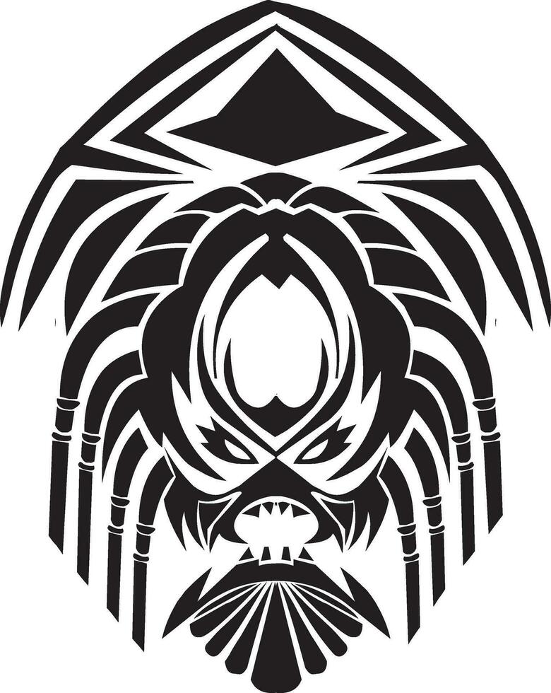 a tribal style spider head with a tribal design vector