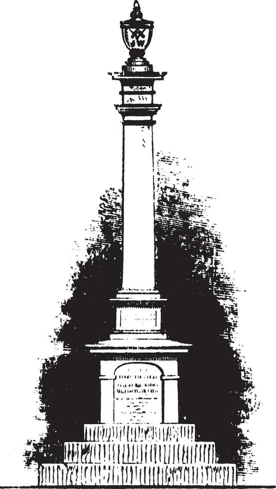 el Monumento es mostrado en negro y blanco vector