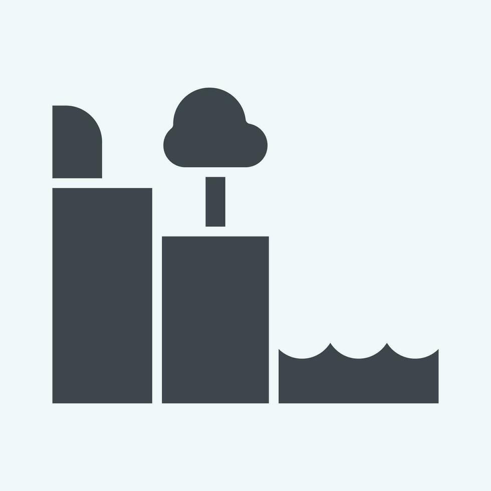 Icon Moher Cliffs. related to Ireland symbol. glyph style. simple design editable. simple illustration vector