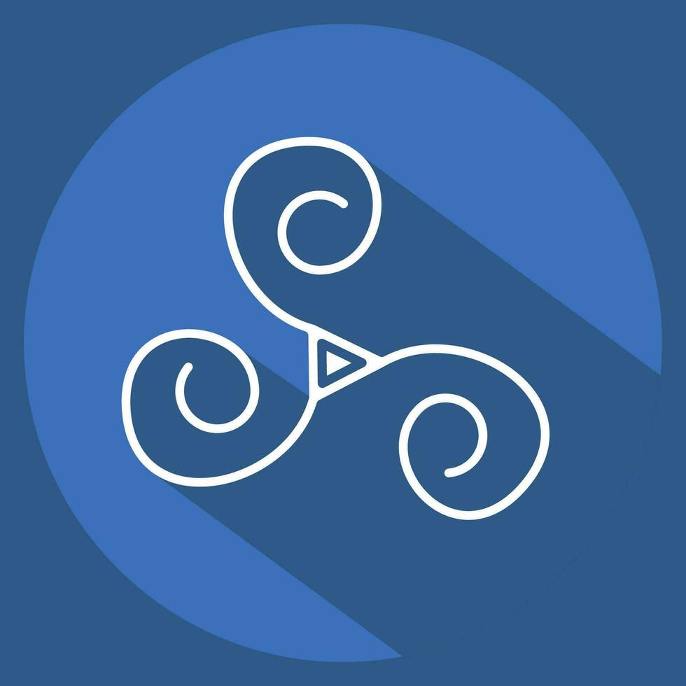 Icon Triskele. related to Ireland symbol. long shadow style. simple design editable. simple illustration vector