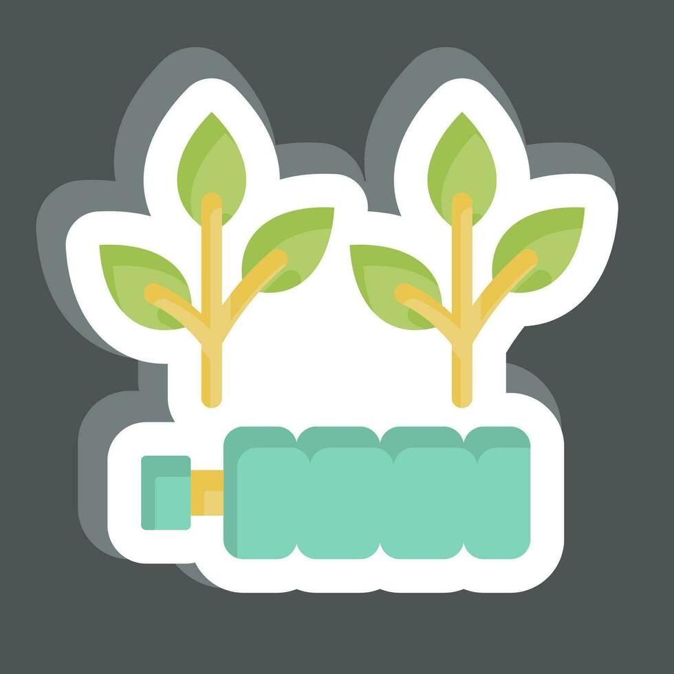 Sticker Hard Biodegradable. related to Plastic Pollution symbol. simple design editable. simple illustration vector