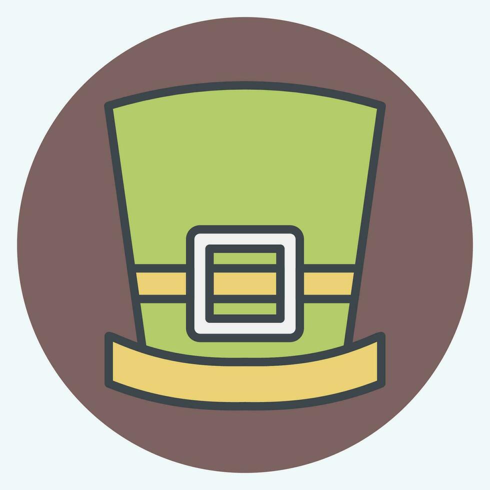 Icon Hat. related to Ireland symbol. color mate style. simple design editable. simple illustration vector