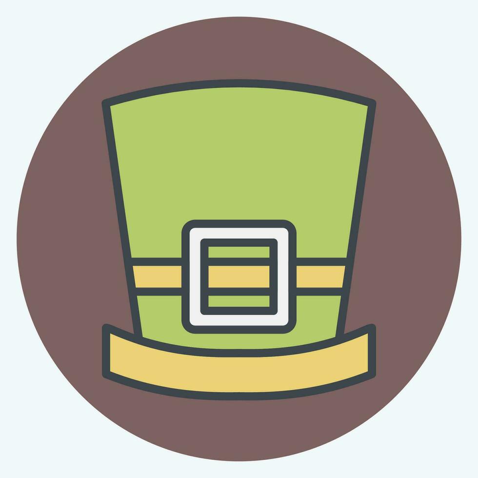 Icon Hat. related to Ireland symbol. color mate style. simple design editable. simple illustration vector