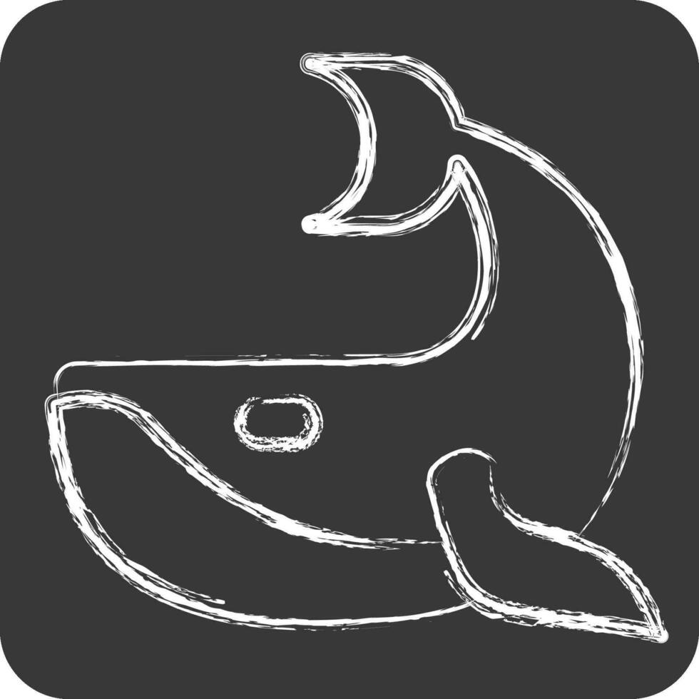 Icon Whale. related to Plastic Pollution symbol. chalk Style. simple design editable. simple illustration vector