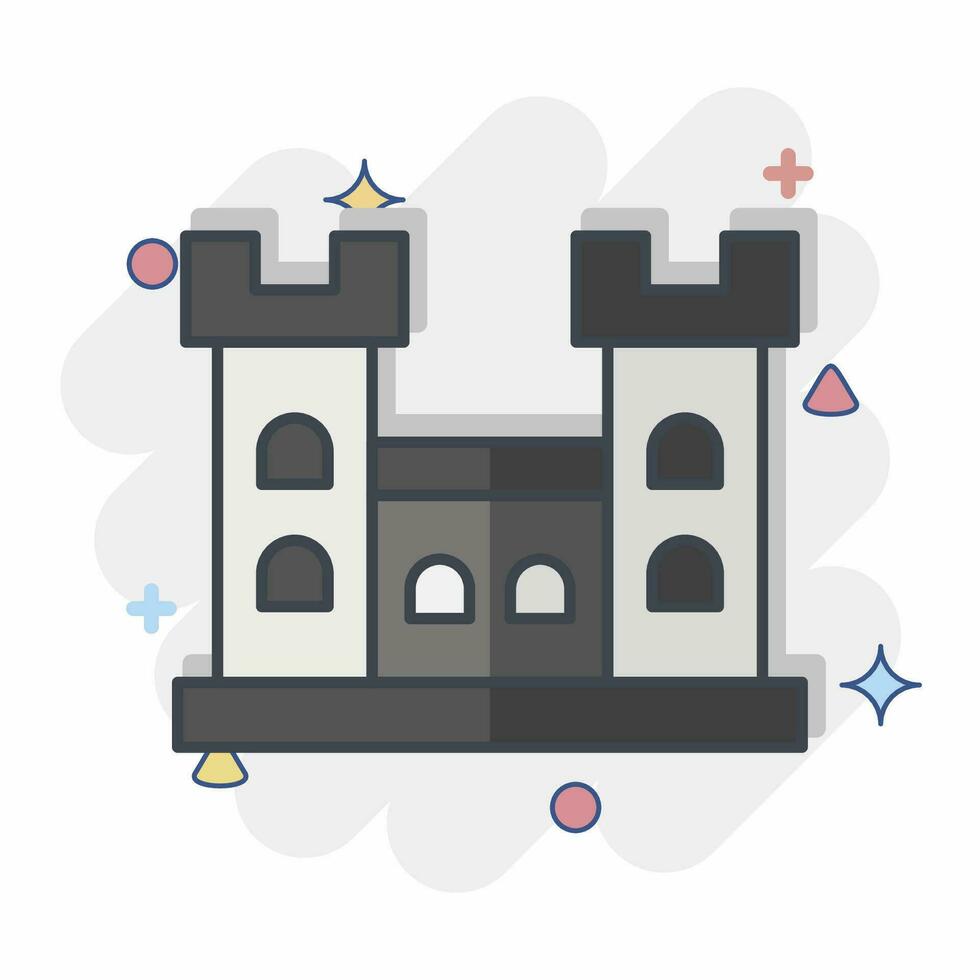 Icon Malahide Castle. related to Ireland symbol. comic style. simple design editable. simple illustration vector