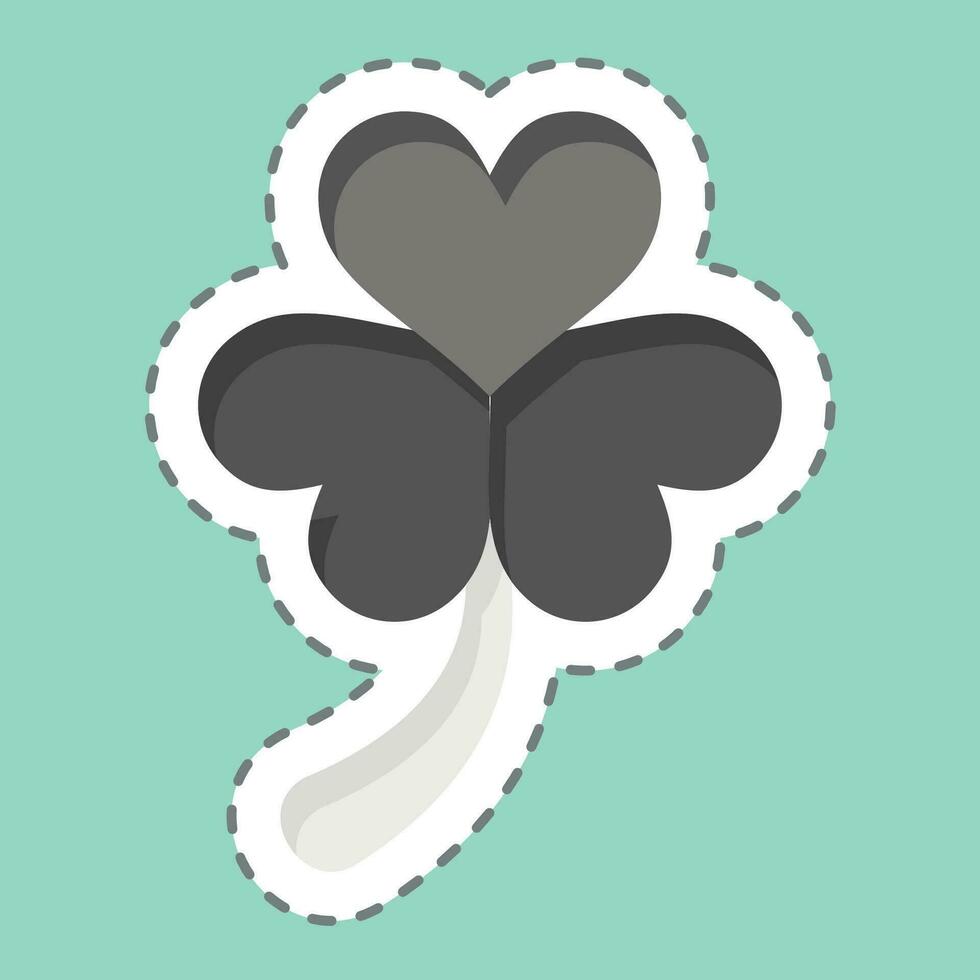 Sticker line cut Clover. related to Ireland symbol. simple design editable. simple illustration vector