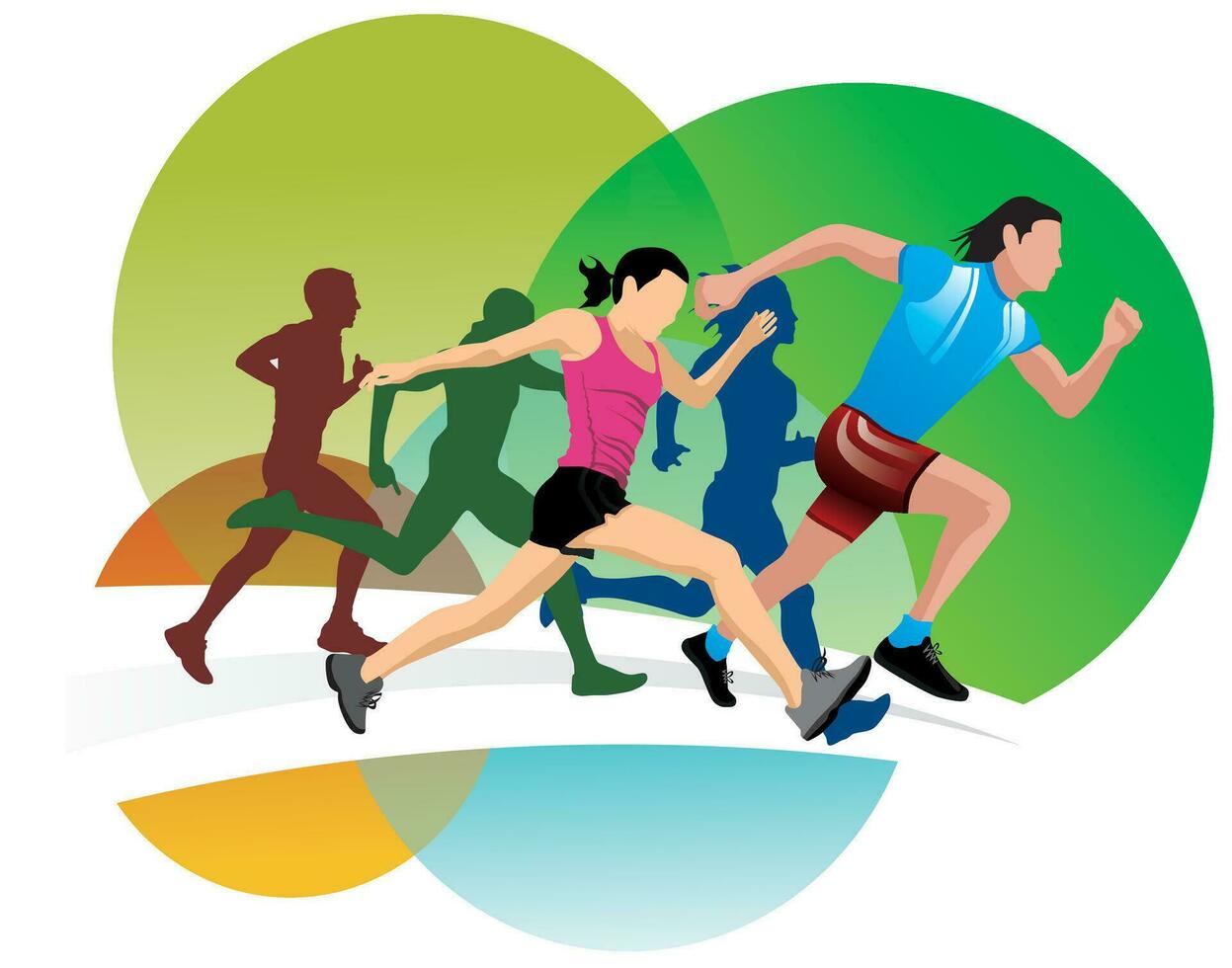 People Running, illustration vector