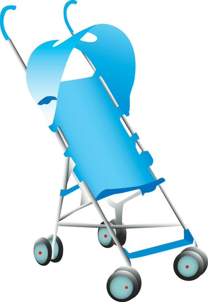 Isolated Blue stroller vector