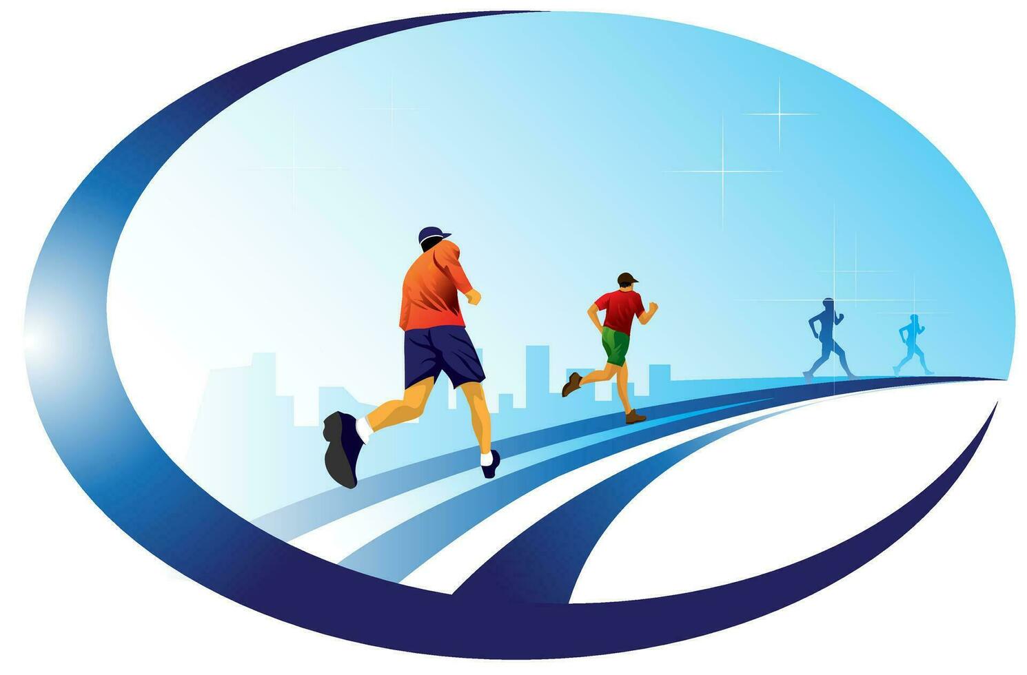 People Running, illustration vector