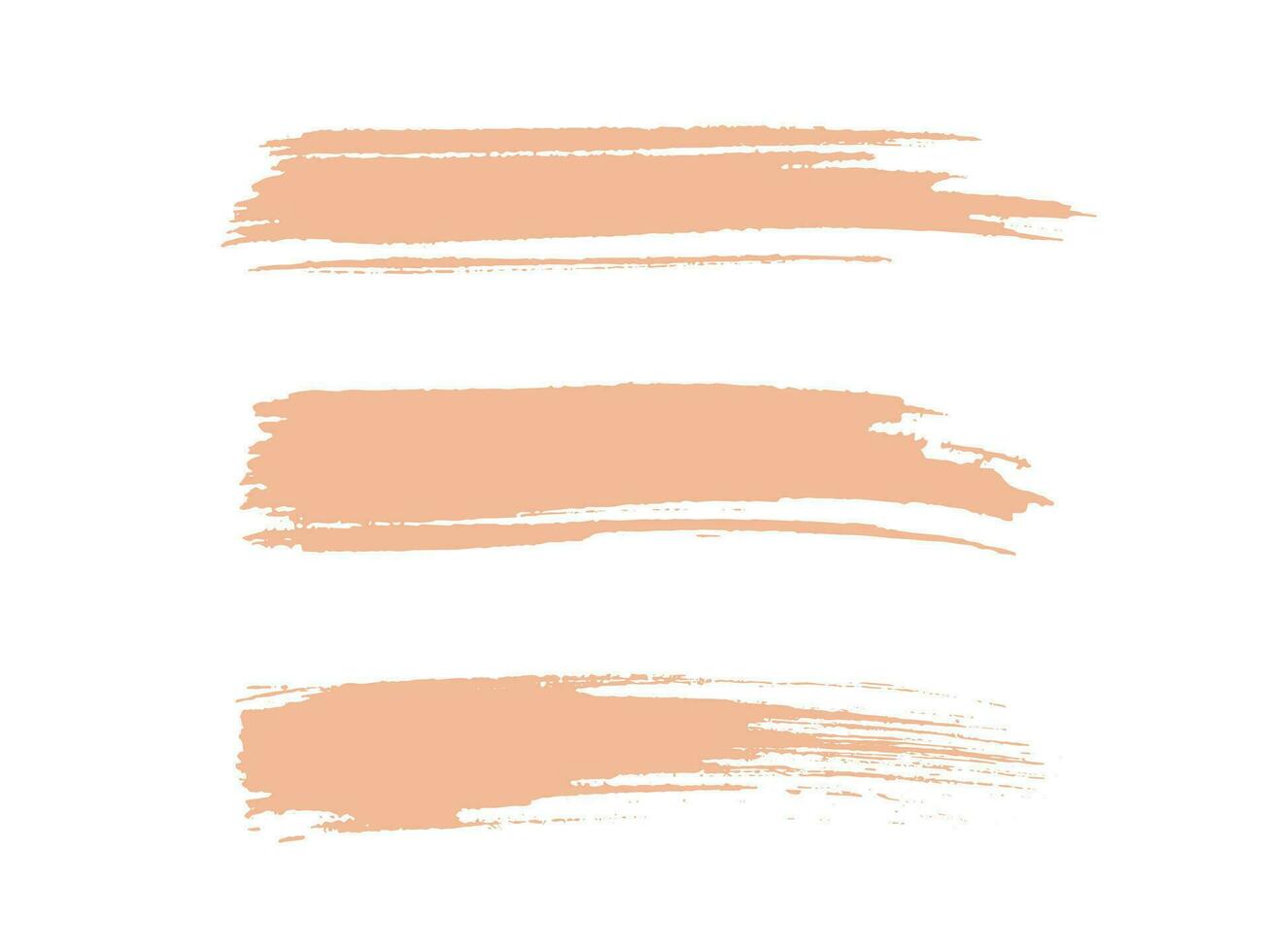 Color of the Year 2024 peach fuzz sample Vector paint brush spot Hand painted trendy color background Ink scribble dab clipart set