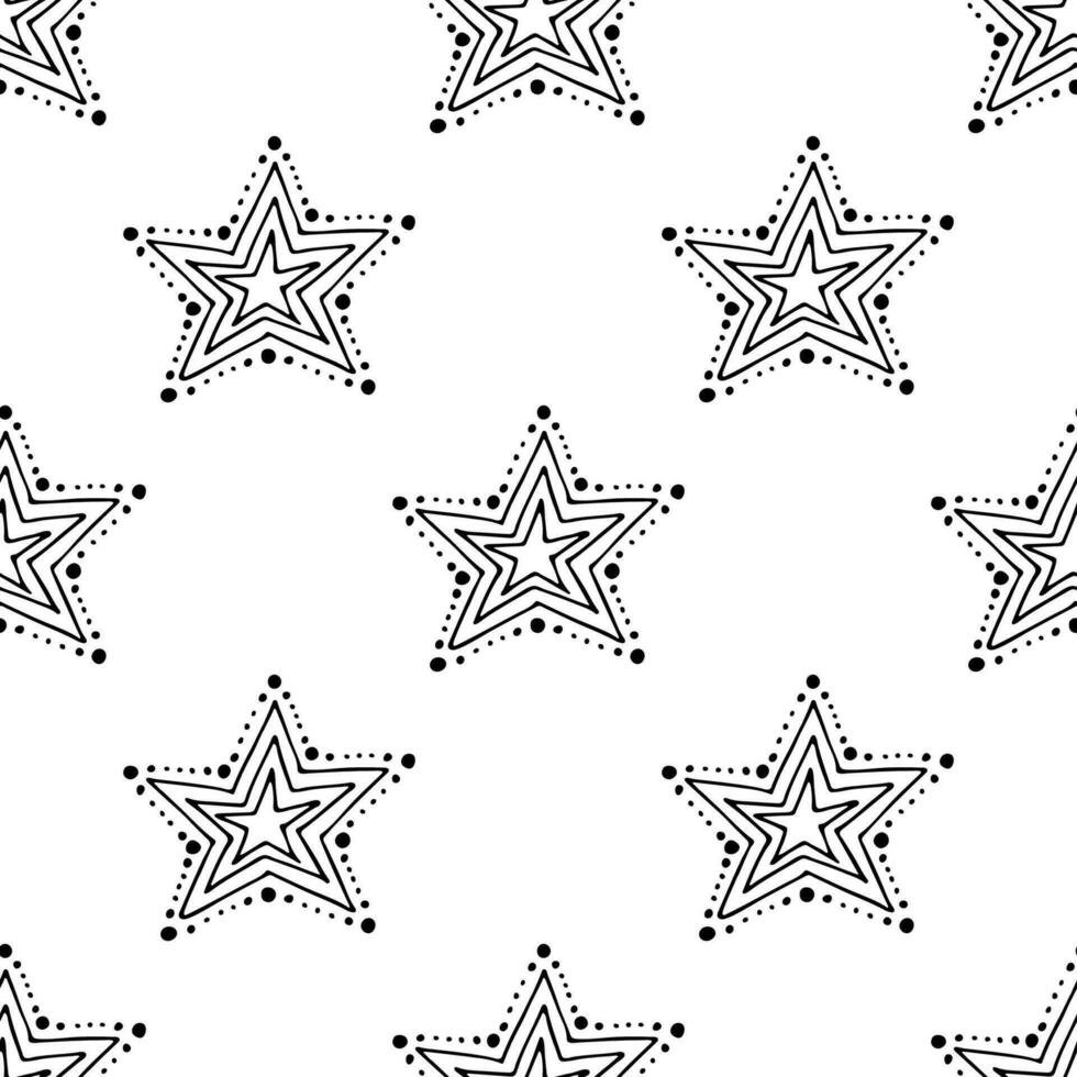 Seamless pattern with cute stars doodle for decorative print, wrapping paper, greeting cards, wallpaper and fabric vector