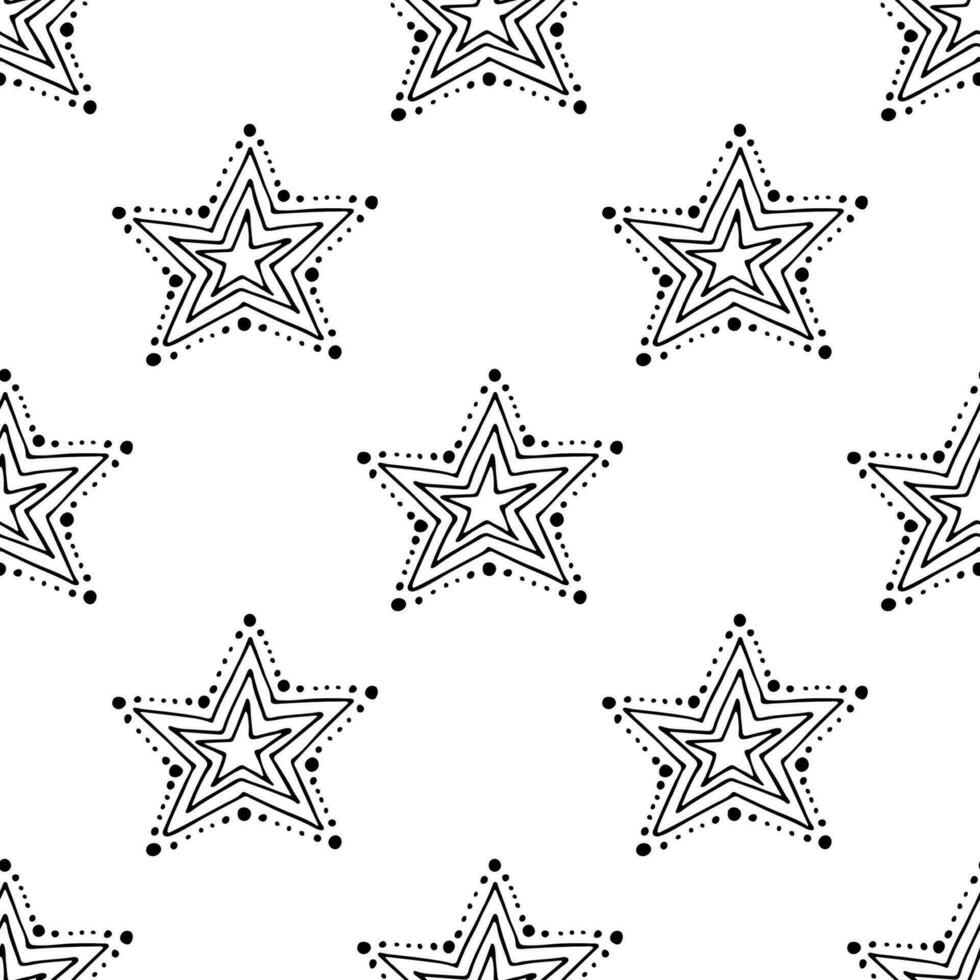 Seamless pattern with cute stars doodle for decorative print, wrapping paper, greeting cards, wallpaper and fabric vector