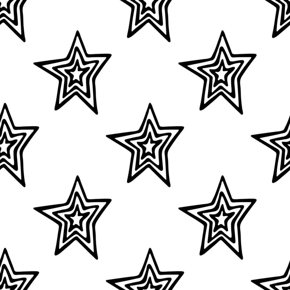 sin costura modelo con linda estrellas garabatear para decorativo imprimir, envase papel, saludo tarjetas, fondo de pantalla y tela vector