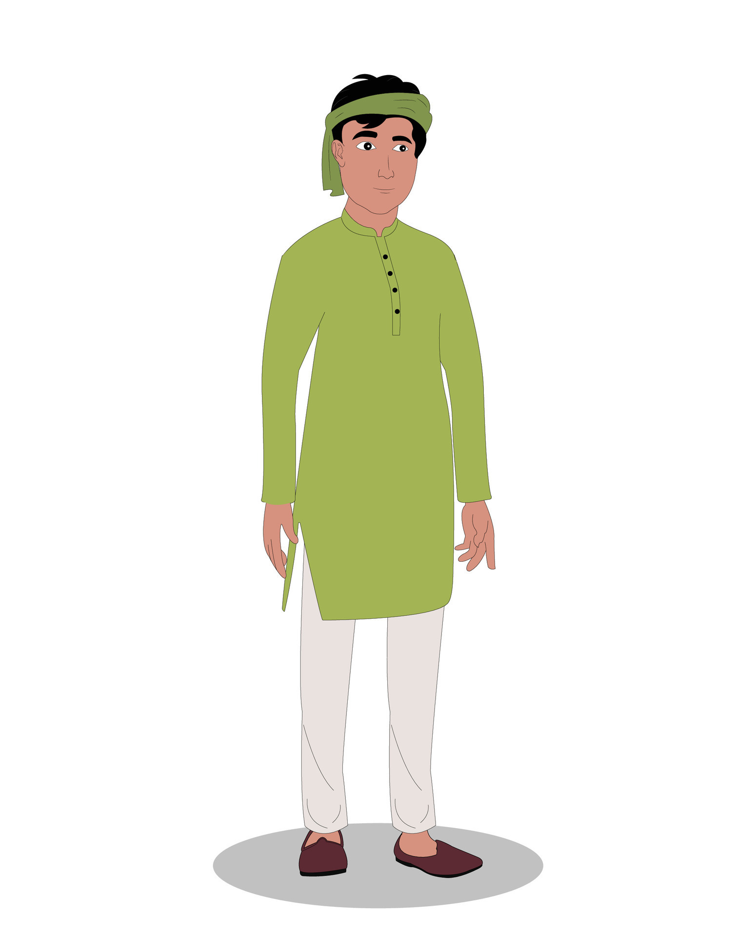 Indian boy three quarter view cartoon character for cartoon animation ...