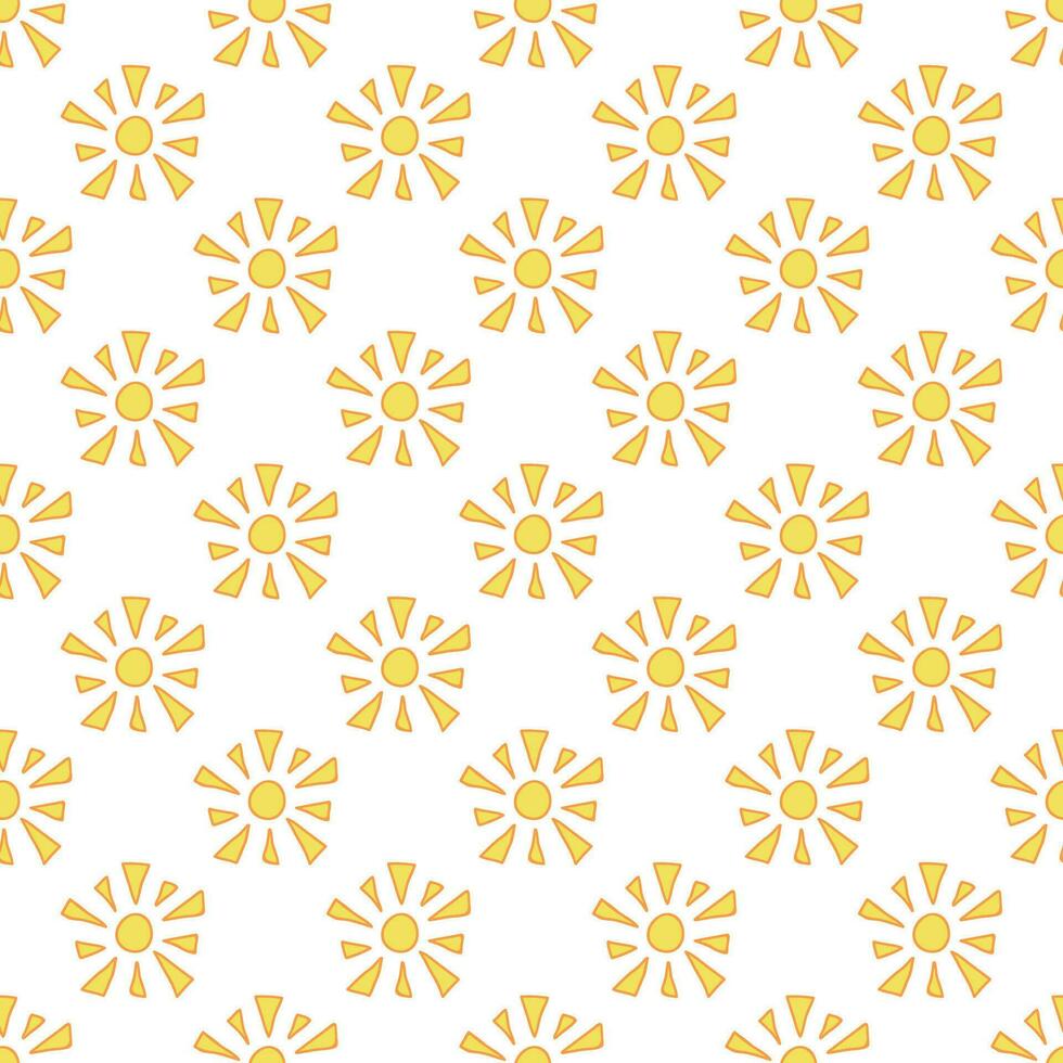 Seamless pattern with sun doodle for decorative print, wrapping paper, greeting cards, wallpaper and fabric vector