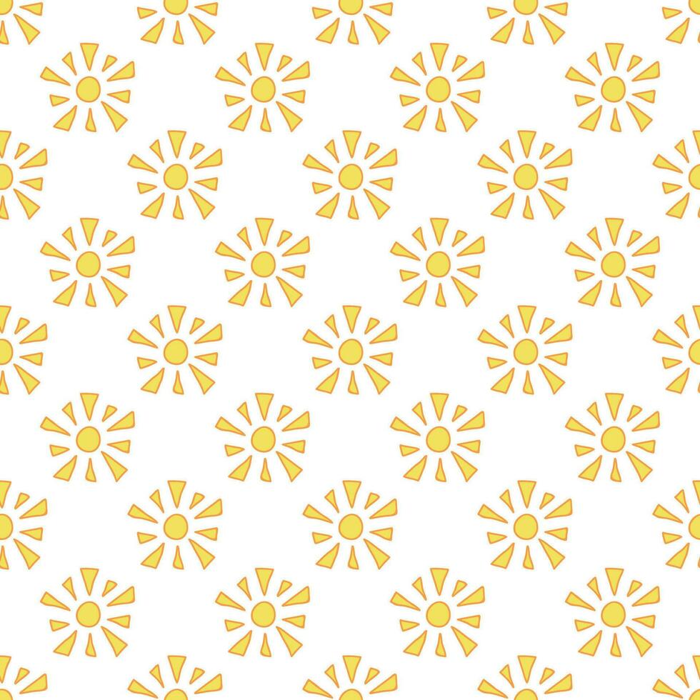 Seamless pattern with sun doodle for decorative print, wrapping paper, greeting cards, wallpaper and fabric vector