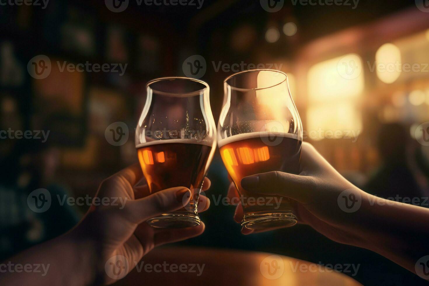 AI generated Glass alcoholic drink bar. Generate AI photo