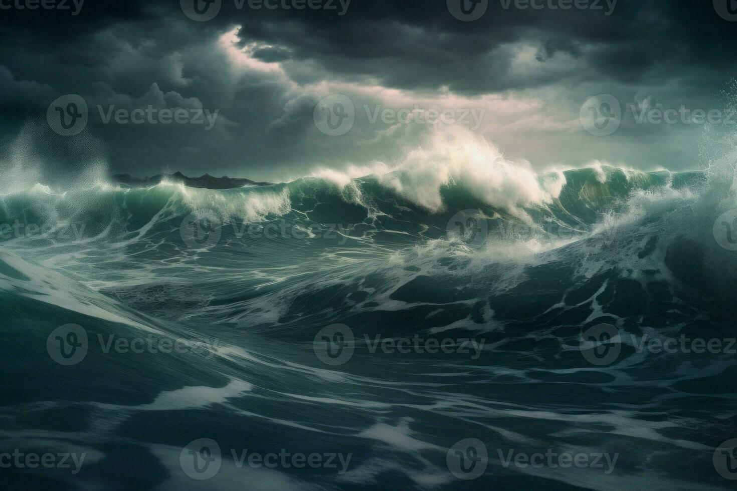 AI generated Dangerous big waves. Generate AI photo