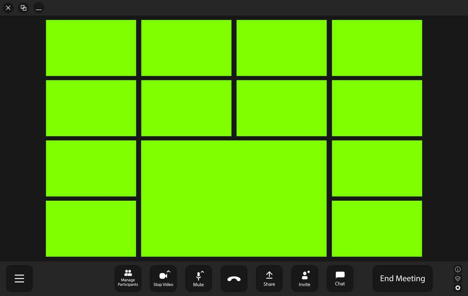 UI horizontal application. Online conference concept. UI video call app template for laptop, desktop or phone vector