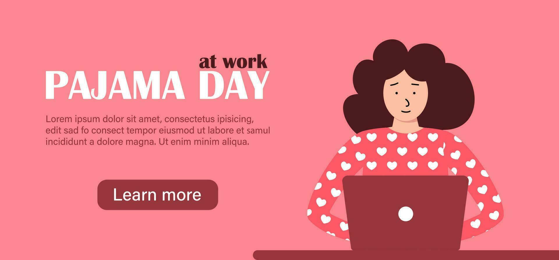 Wear Pajamas to Work Day. Office workers in good mood. April event vector