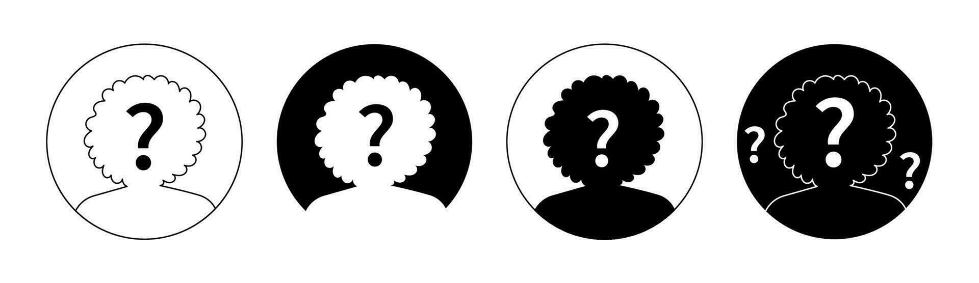 Guess who unknown person silhouette icon vector, anonymous mysterious user profile vector