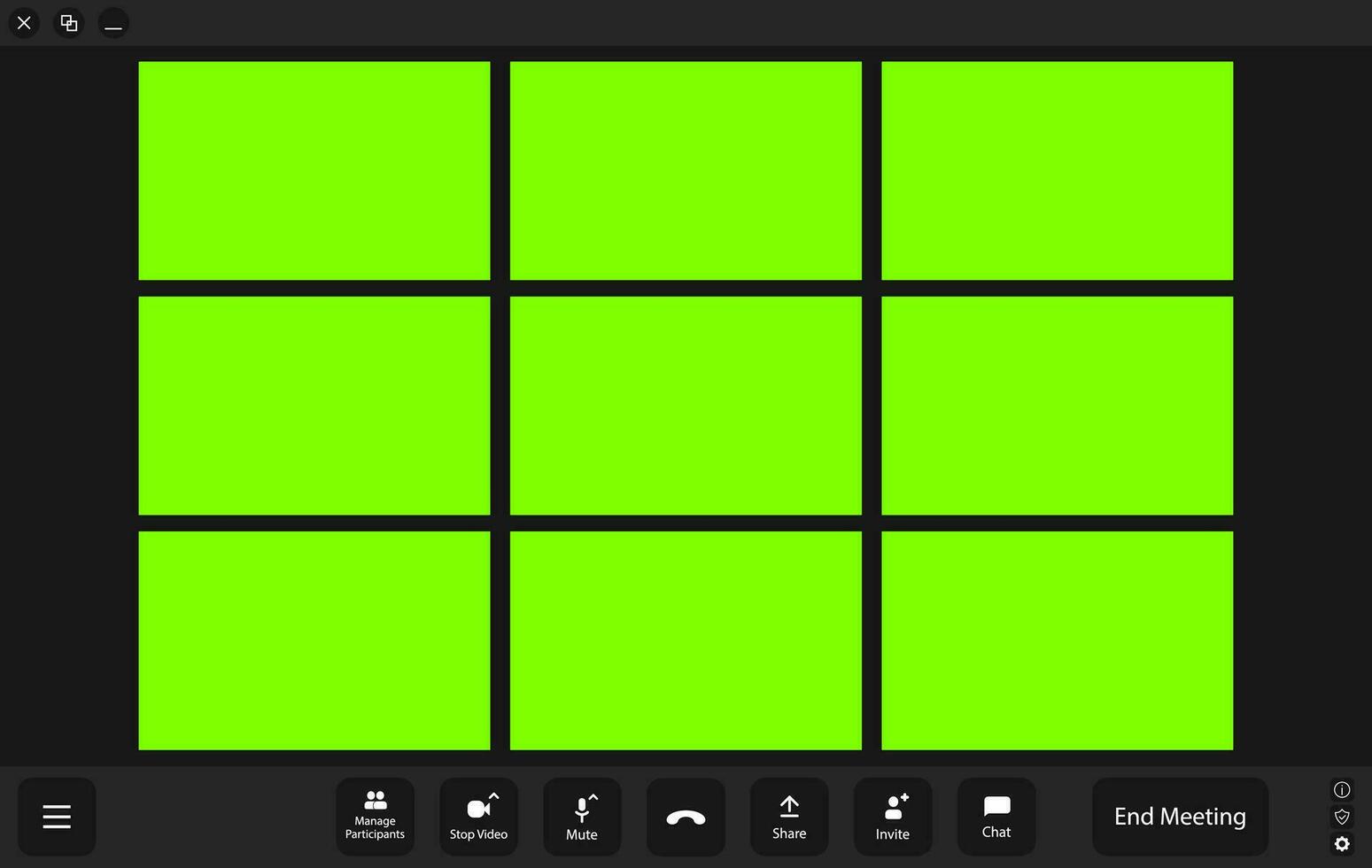Call video template. Blank for inserting faces instead of chroma key vector