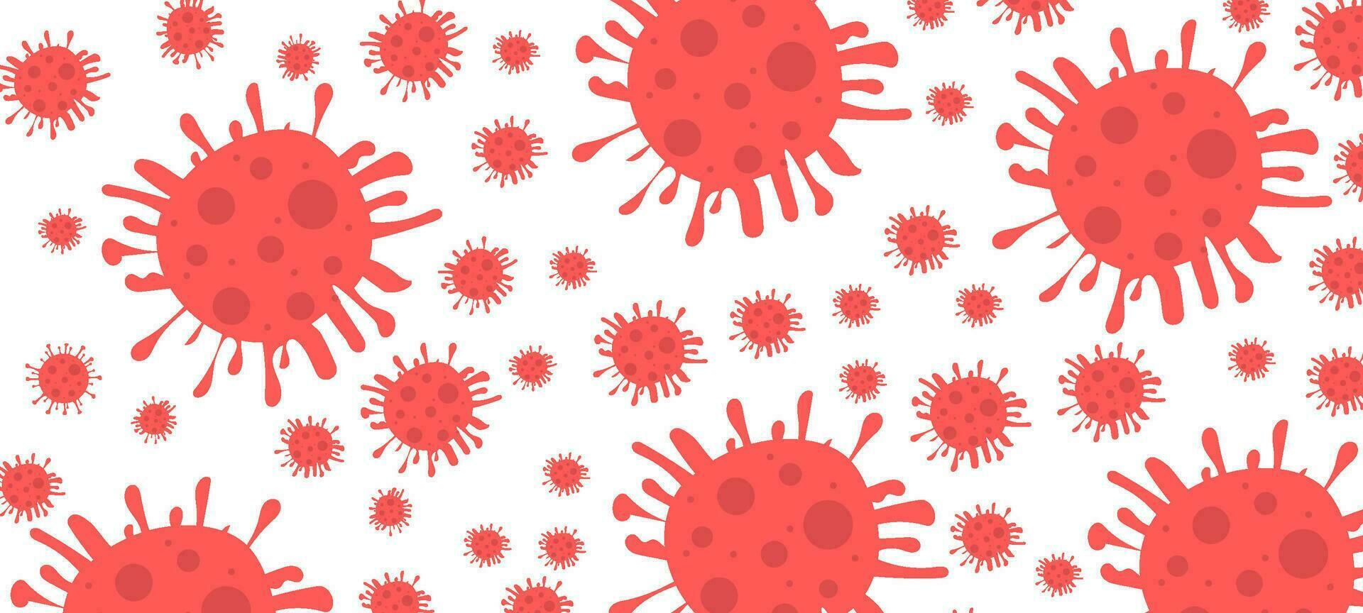 Background with the image of a large number of microbes vector