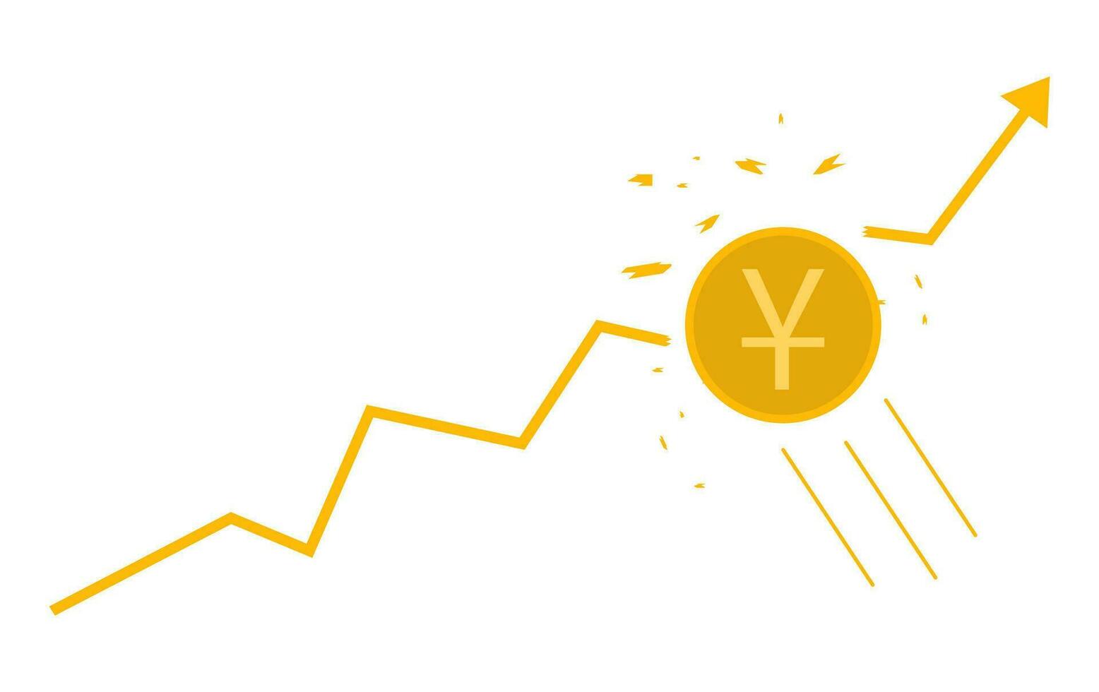 Chinese Yuan currency growth to success concept. The money coin chart. Business growth concept. Vector illustration design.