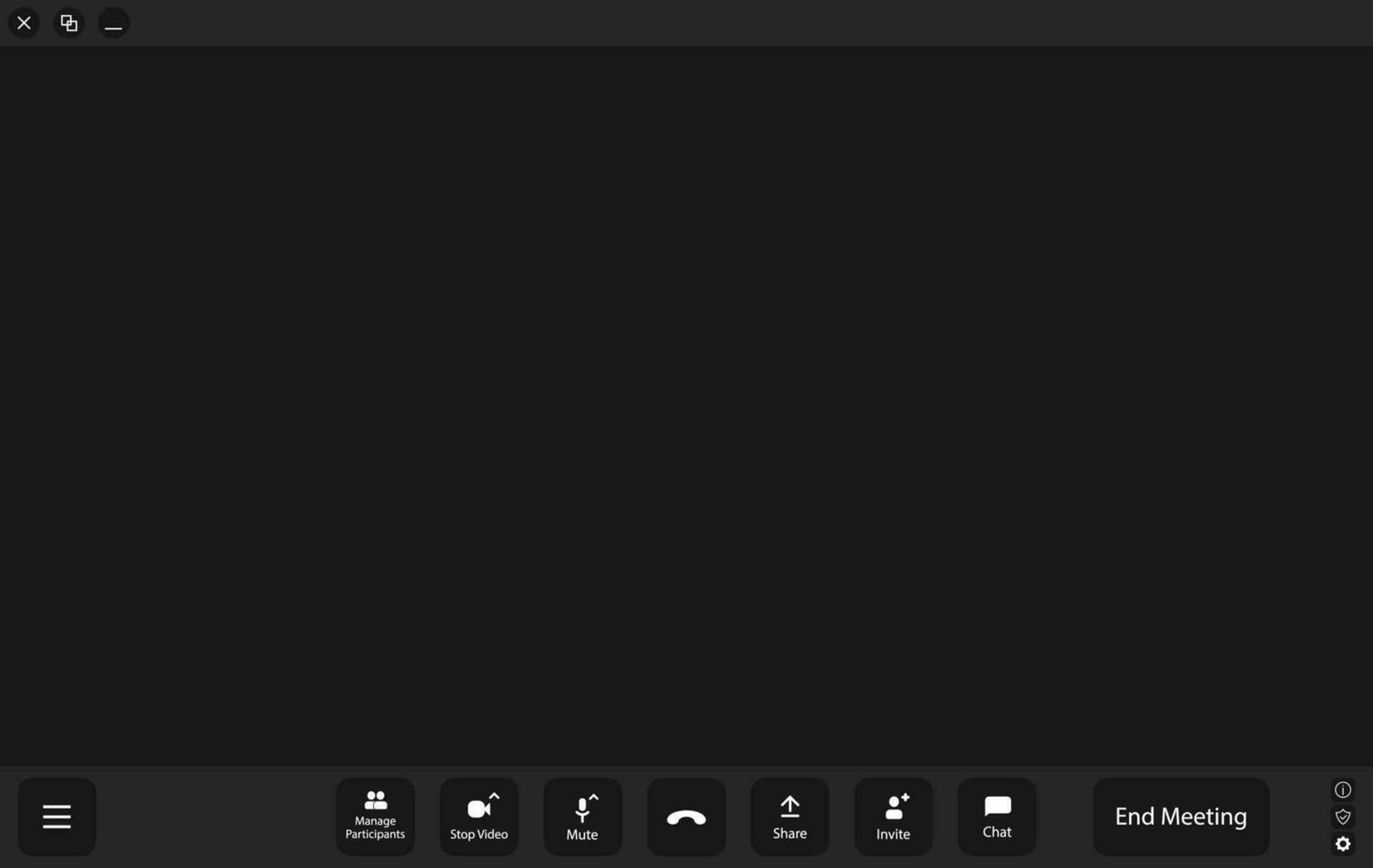 Video conference user interface. Video call window overlay vector