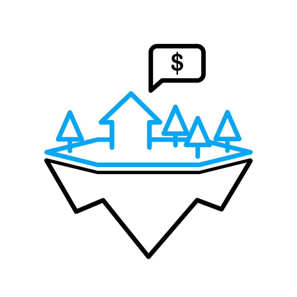 Land for sale vector icon. That tract of land for owned, sale, development, rent, buy. And investment to growth, profit, wealth and value