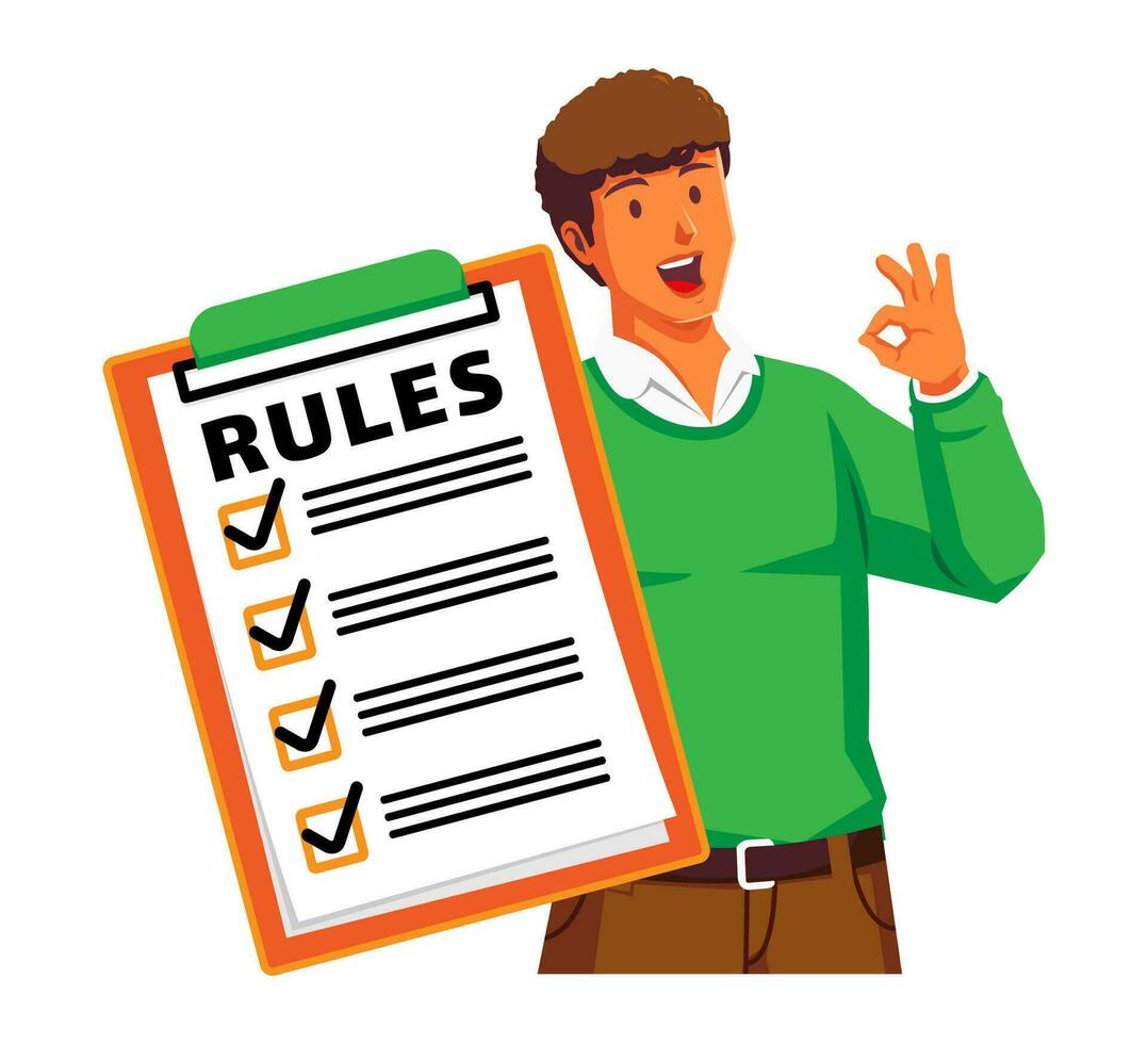 A Man holding clipboard with checklist vector