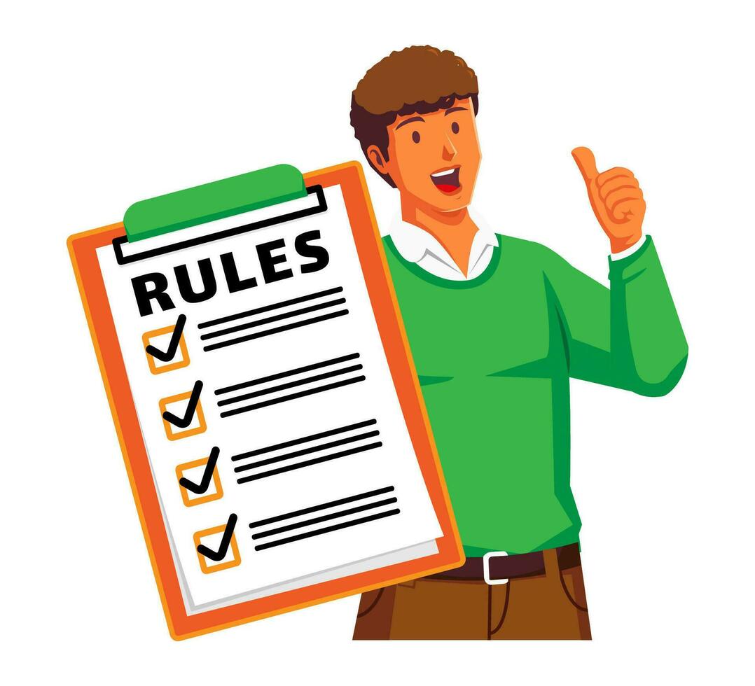 A Man holding clipboard with checklist vector