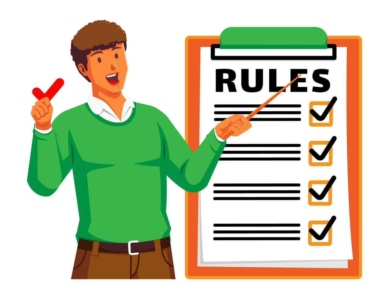 A Man holding clipboard with checklist vector