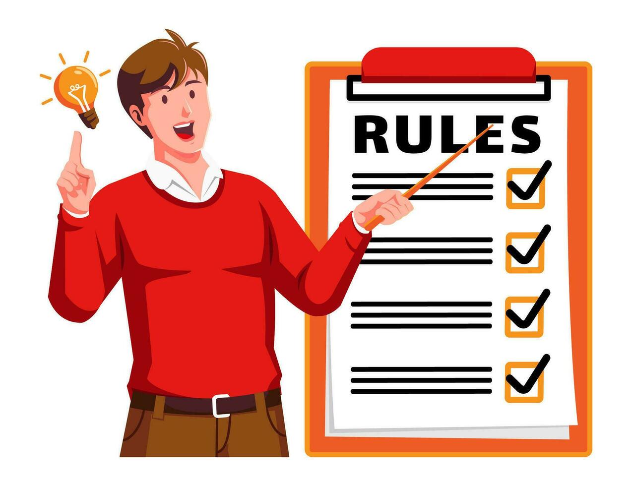 A Man holding clipboard with checklist vector