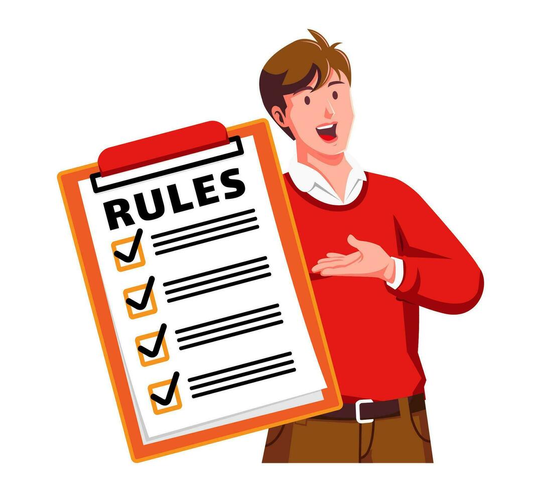 A Man holding clipboard with checklist vector