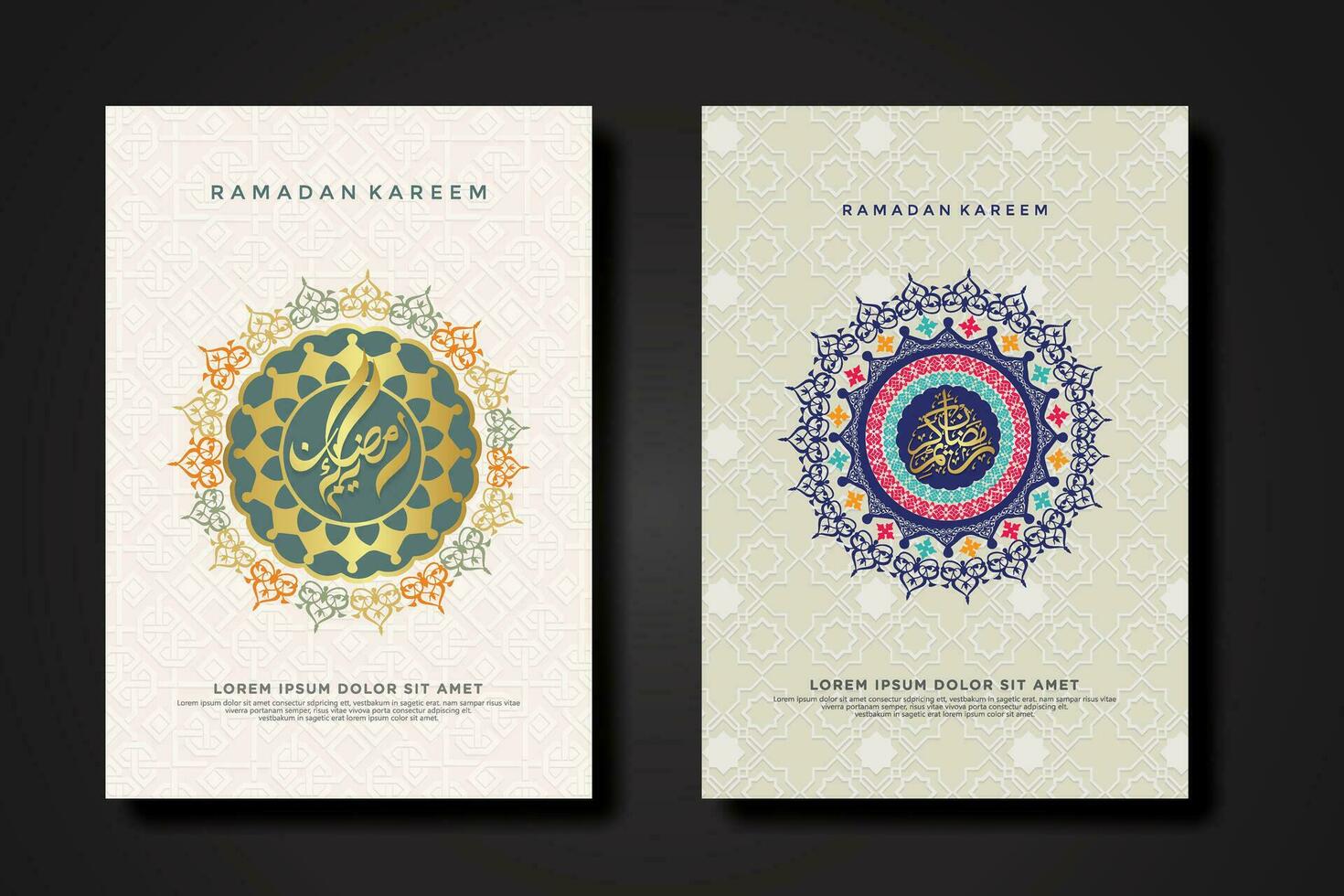 Set cover background template for ramadan event vector