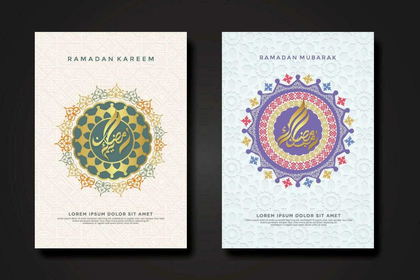 Set cover background template for ramadan event vector