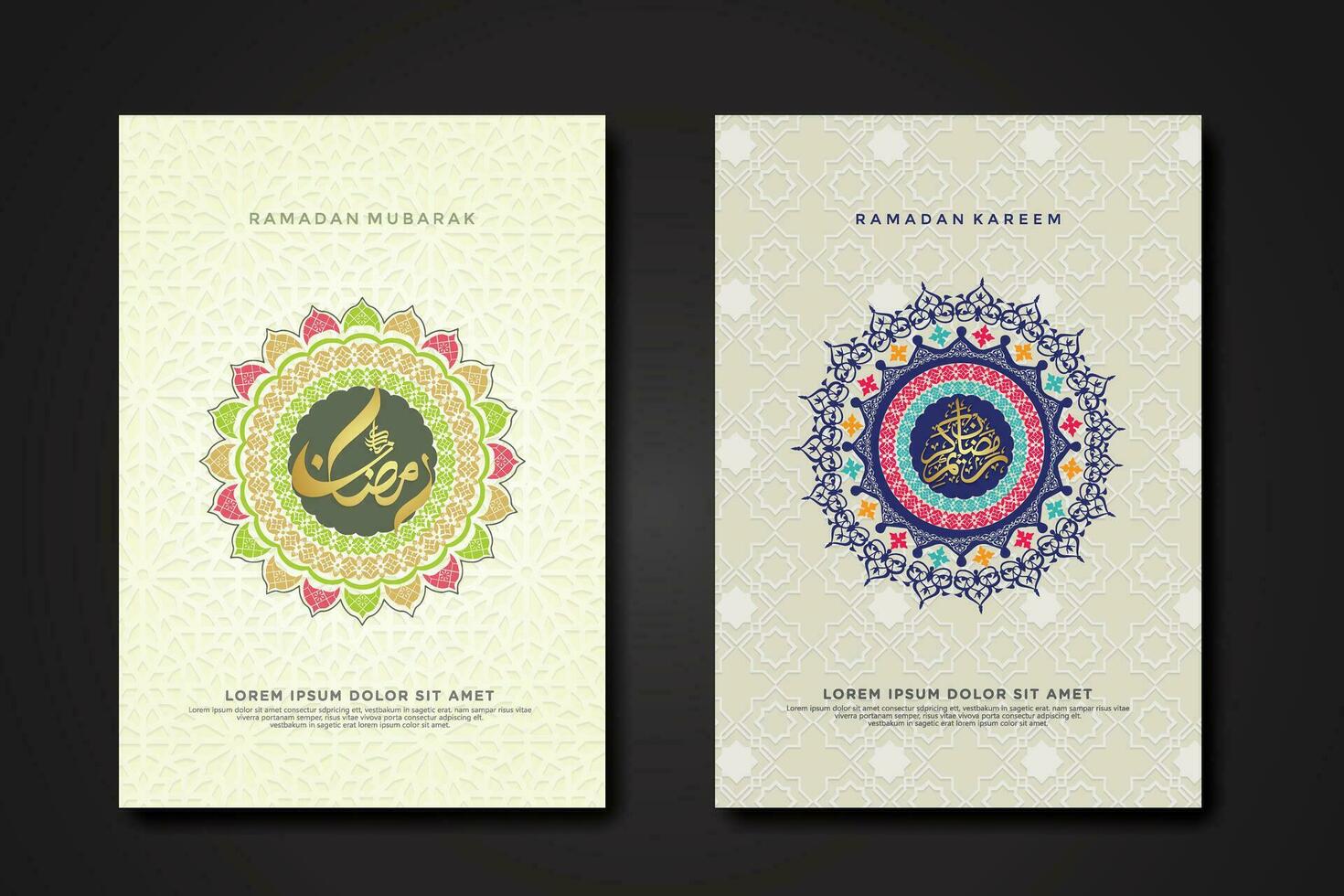 Set cover background template for ramadan event vector