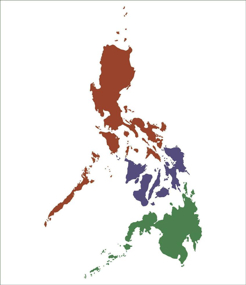 Philippines map. Map of Philippines in three mains regions vector