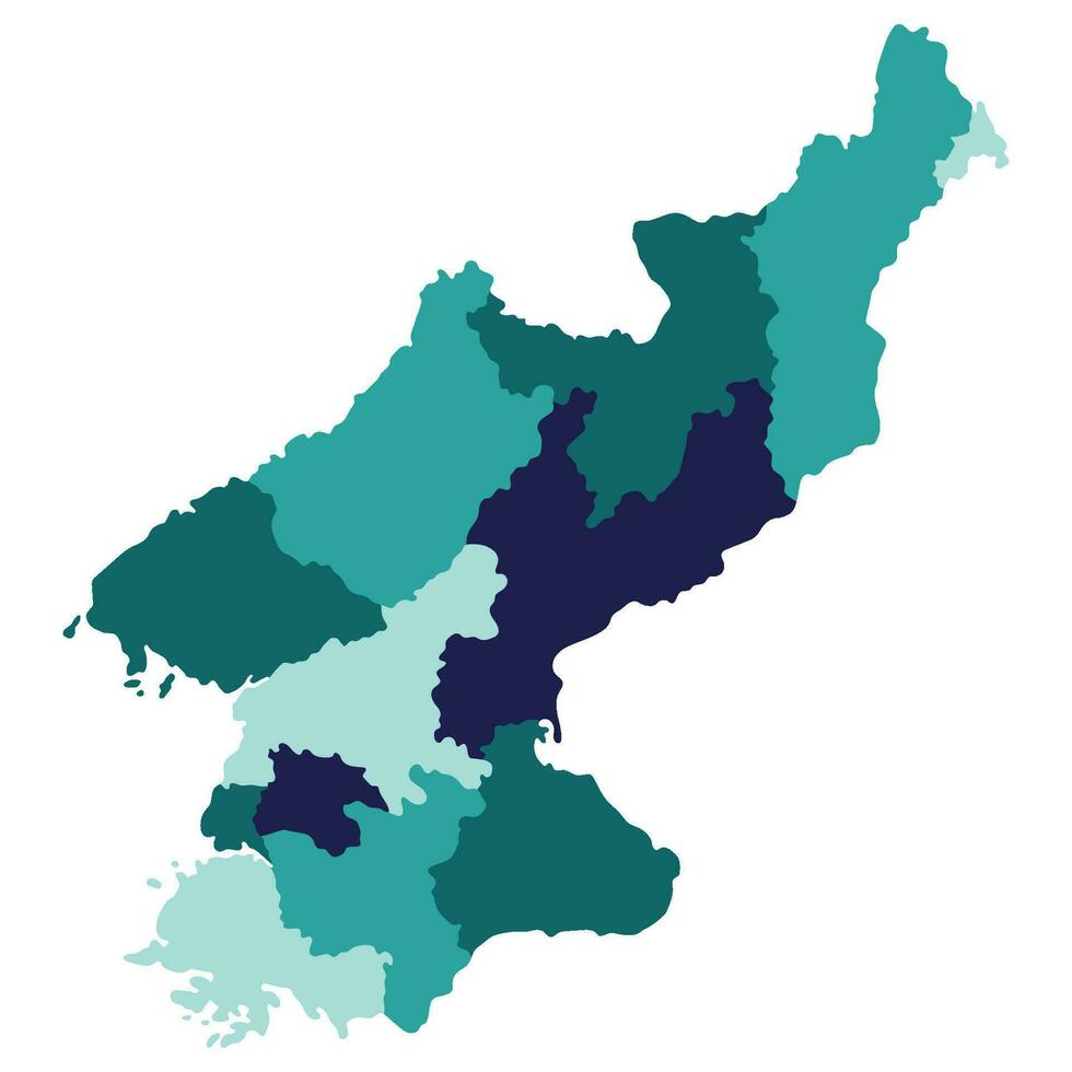 North Korea map. Map of North Korea in administrative provinces vector